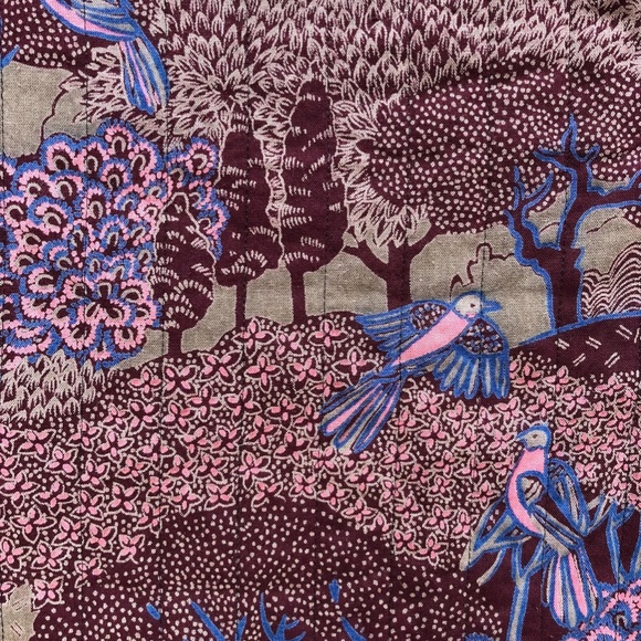 VTG Vintage 1970s / 70s Quilted Jacket Bird Nature Pattern - Picture 9 of 9